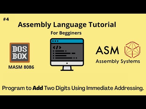 #4 Add Two Numbers In Assembly Code Using Immediate Addressing | Assembly Language | DOSbox