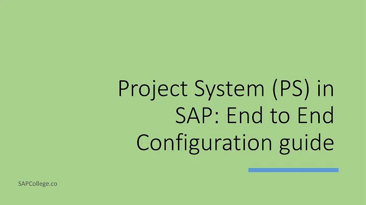 SAP Project System (PS) Configuration steps (End to end configuration guide)