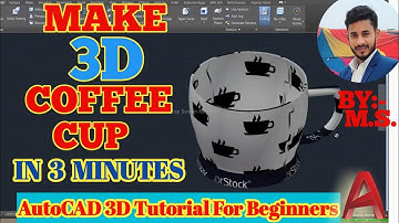 Autocad 3d tutorial for Beginners||Make 3d Tea cup In AutoCAD ||Autocad मे 3 मिनेट मे Tea Cup बनाइए।