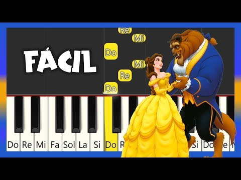BELLA Y BESTIA SON - TUTORIAL DE PIANO FÁCIL - PIANO FÁCIL CON NOTAS
