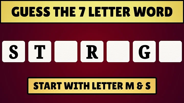 Guess the 7-Letter Word with Missing Vowels - Start with M and S | Quiz World Sunita