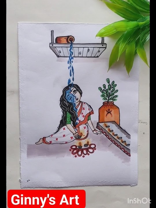 cute maa kali abstract drawing #inshot #beginners