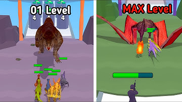 Dino Merge Run 3D : Dinosaur Evolve game in MAX LEVEL ⭐ Merge Simulator Battles