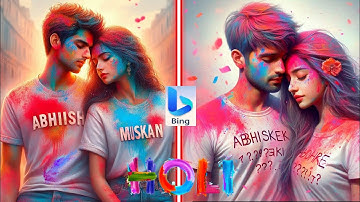 Happy holi ai cauple photo editing 2024 | happy holi ai image kaise banaye | bing image creator