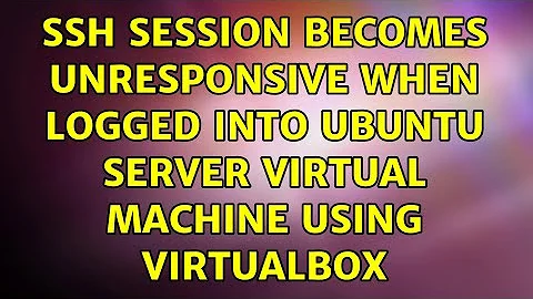 SSH session becomes unresponsive when logged into Ubuntu Server virtual machine using VirtualBox