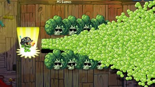 PvZ 2 Challenge - 50 Plants Level 1 Power Up Vs Zomboni Zombie 150000 HP