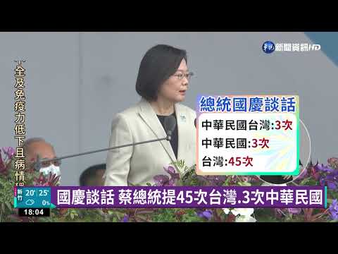 國慶談話 蔡總統提45次台灣.3次中華民國｜華視新聞 20221010