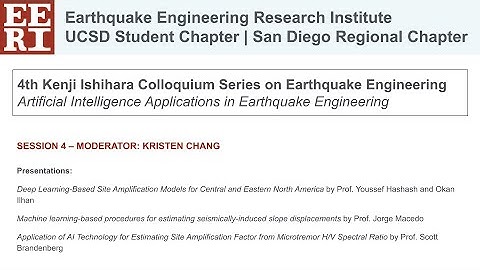 Artificial Intelligence Applications in Earthquake Engineering, Session 4 (4th Ishihara Colloquium)