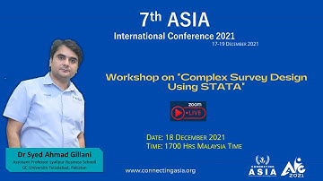 Workshop on "Complex Survey Design Using STATA" by Dr Syed  Ahmed Gillani