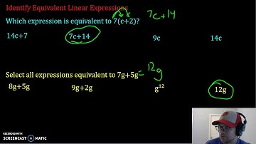 Identify Equivalent Linear Expressions