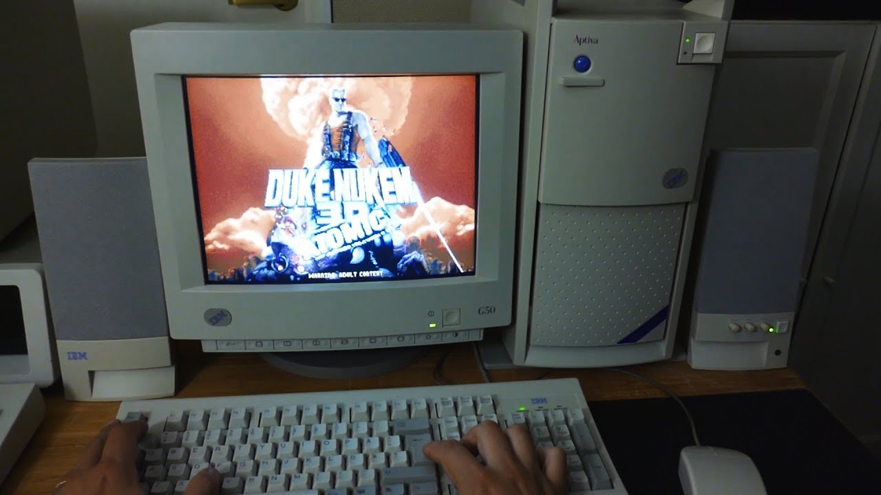 Playing Duke Nukem 3d on IBM Aptiva from 1996 - YouTube