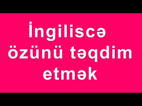 Video: Özünüz Haqqında Ingilis Dilində Bir Hekayə Necə Yazılır