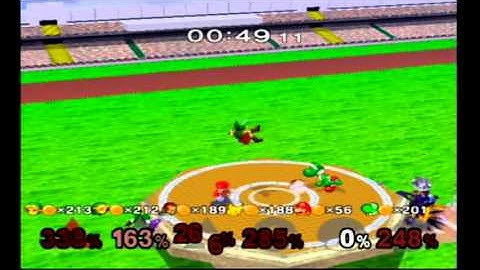 Super Smash Bros Melee Debug Menu Fun - 6-Players - Coins - Home Run Contest
