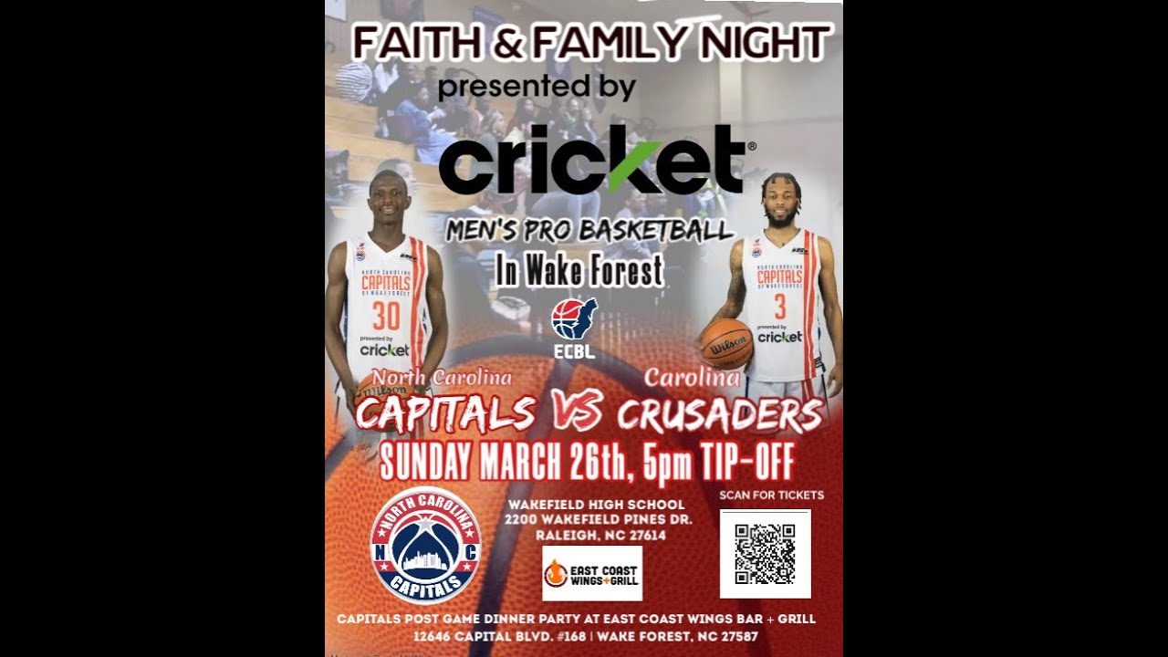 ECBL Basketball: North Carolina Capitals vs. Carolina Crusaders - 3-26 ...