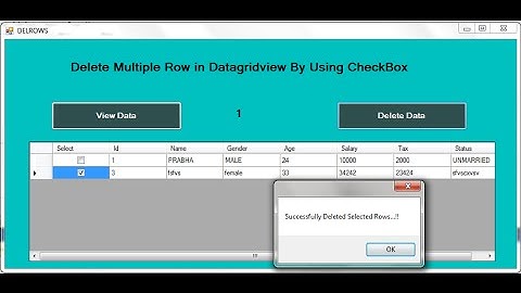 Delete Multiple Rows in DATAGRIDVIEW using Check Box