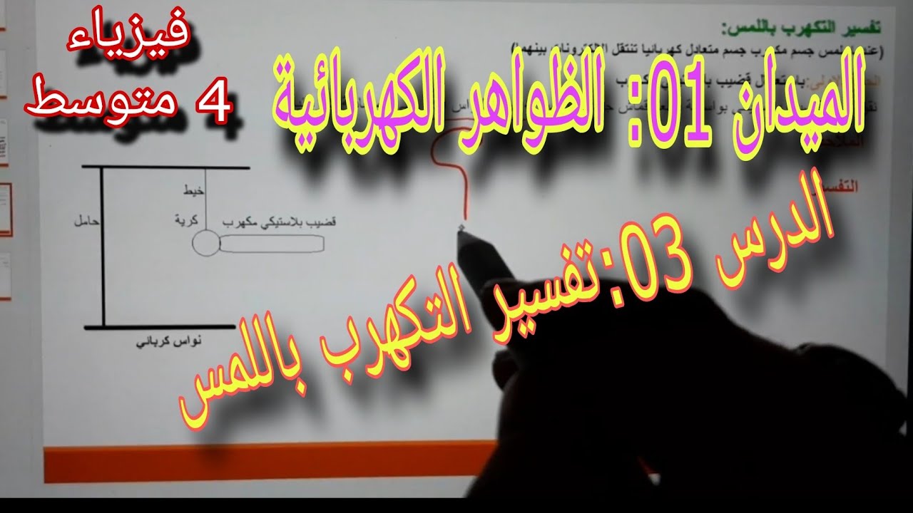 تفسير ظاهرة التكهرب للسنة الرابعة متوسط الدرس الثالث (التكهرب باللمس) bem 2024