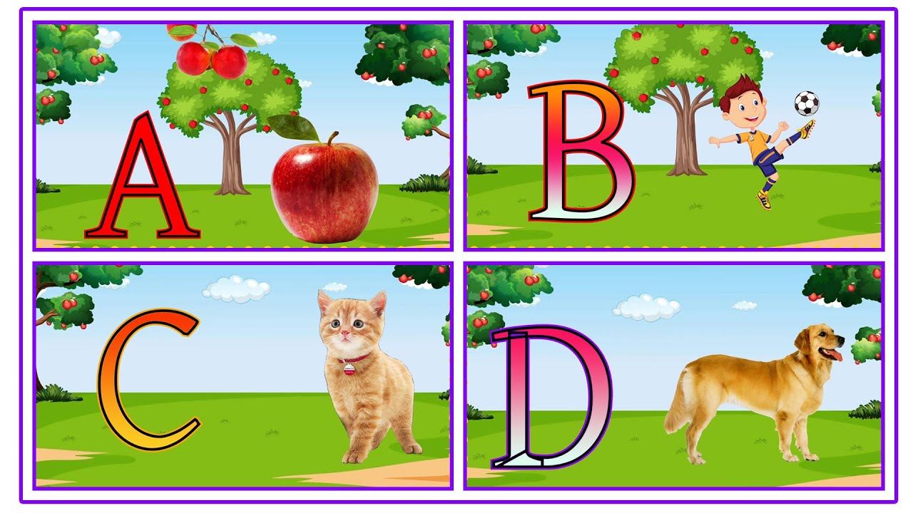 A for apple | abcd | phonics song | a for apple b for ball c for cat ...