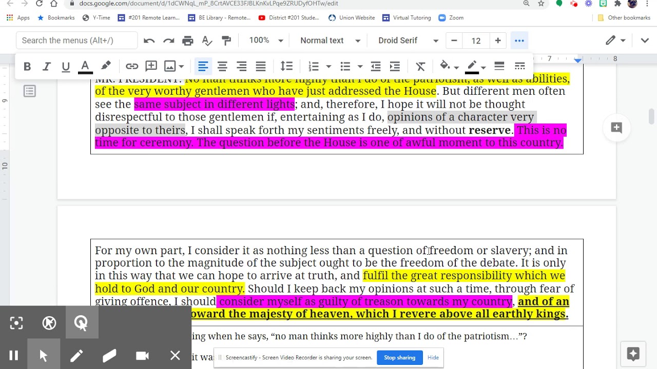 56- Day 1 "Speech to the VA Convention"  rhetorical analysis