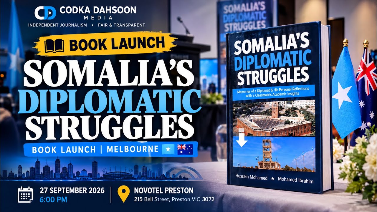 Still from Somalia's Diplomatic Struggles | Book Launch in Melbourne | Codka Dahsoon