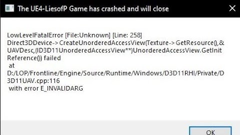 Fix Lies of P Error The UE4-LiesofP Game Has Crashed And Will Close