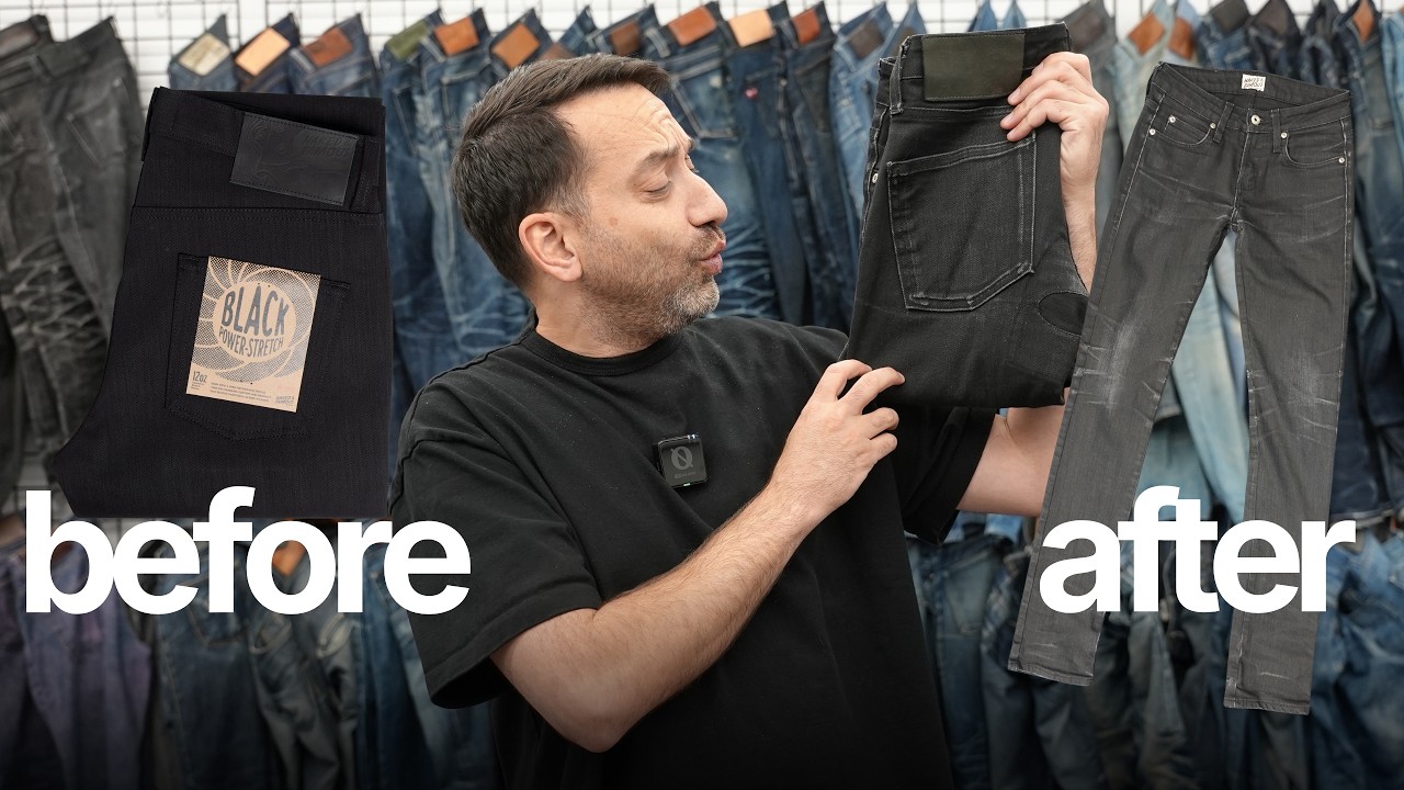 Archive Pair Of Skinny Guy Black Power Stretch Denim Jeans - Fade 