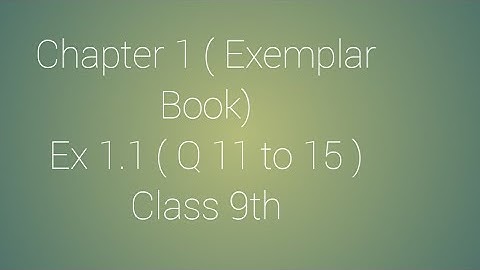 |NCERT Exemplar| Ex 1.1 ( Q. 11 to 15 )| Class 9th| Maths|