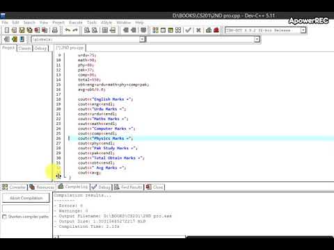 write a program calculate six subject marks - YouTube