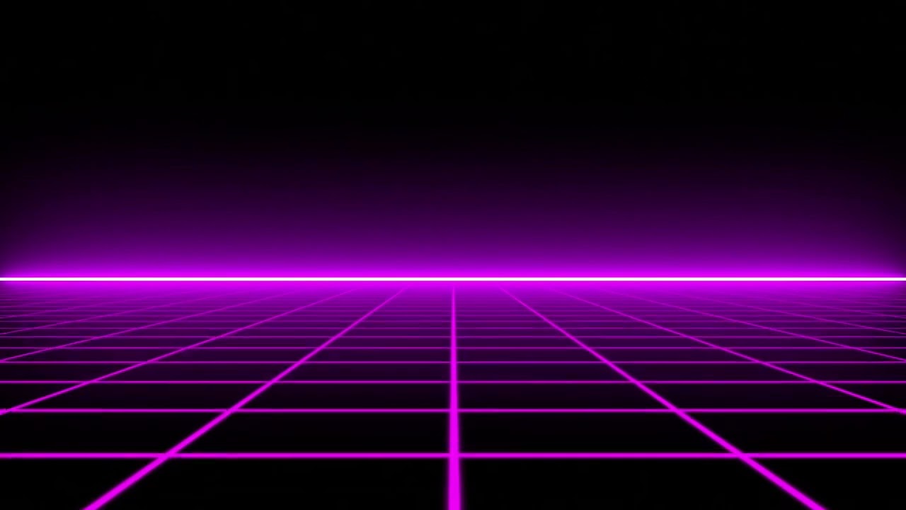 🟪🎶 Neon Purple Grid Retrowave 80s Sci fi VJ Loop Video Background for Edits