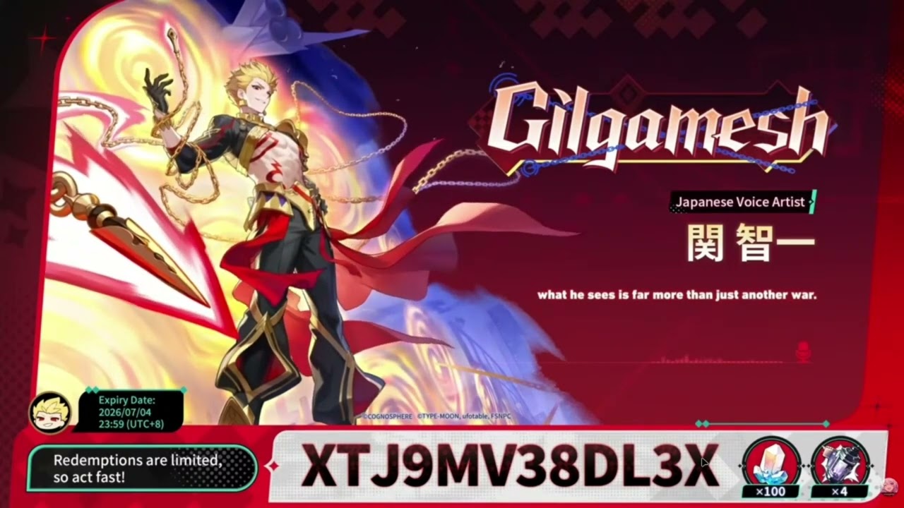 Special Message from Gilgamesh's VA (Tomokazu Seki) to