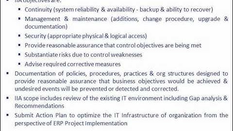 ERP IT Infrastructure Audit