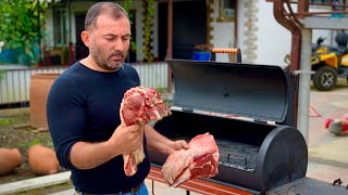 PRIME RIBS with VEGGIES in a SMOKER