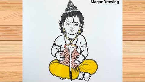 How to make easy krishna drawing  l krishnabhagwan drawing| Chitra | Drawing Pictures | 