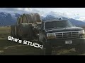 STUCK WHILE TRANSPORTING HAY?! | 7.3 powerstroke | BigTex trailers