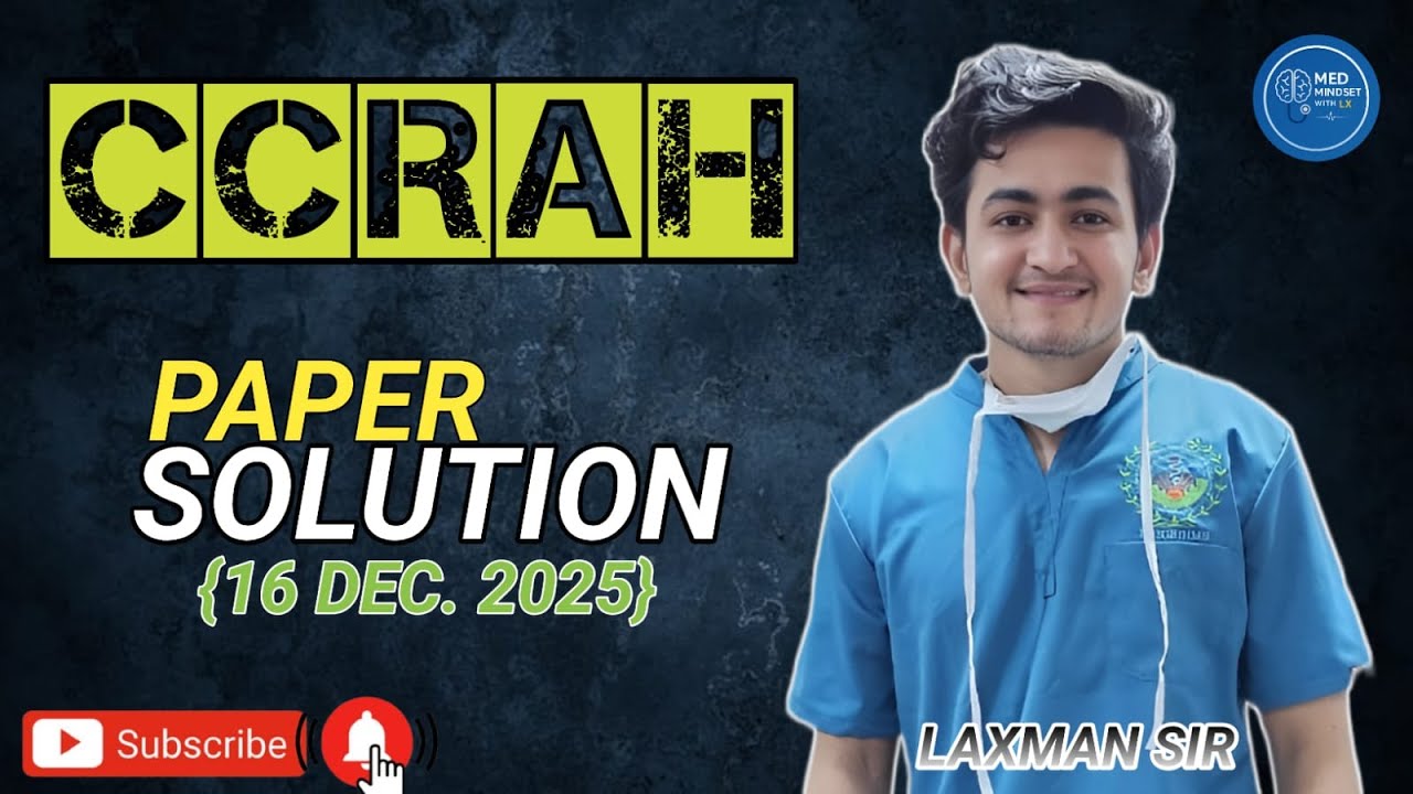 CCRAH Nursing Exam 2025 Full Paper Solution | 100 Memory Based MCQs | Laxman Sir AIR 03