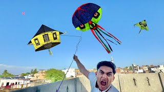 New House Kite Vs Octopus Kites Catch Abubaker Roof Kite Catch