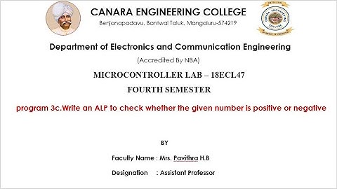 VTU|MICROCONTROLLER LAB|18ECL47|3c checking whether the number is positive or negative using 8051