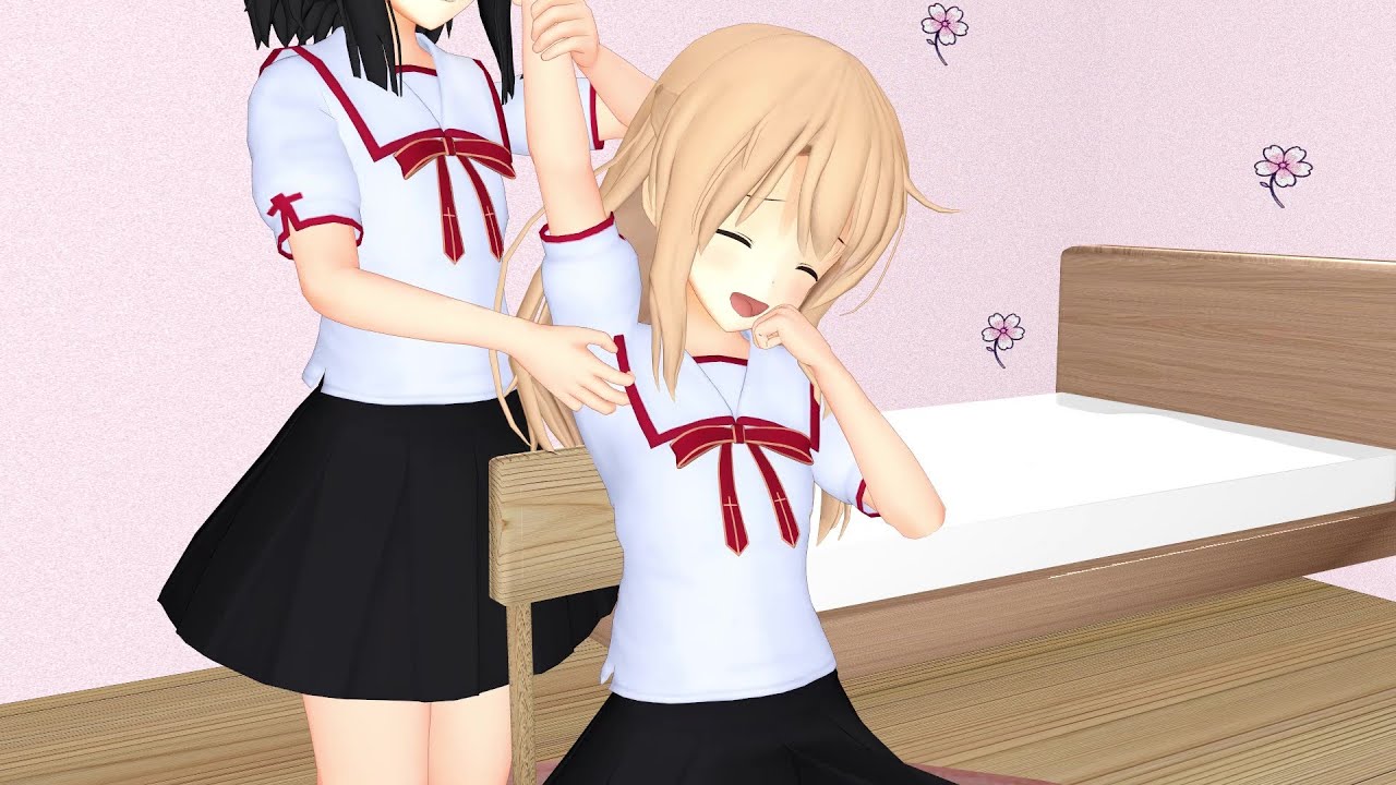 【くすぐりMMD】腕をつかまれて脇の下がくすぐられる