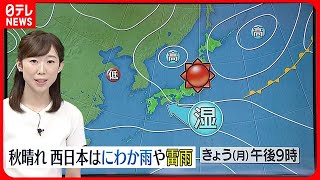 【天気】北日本～近畿にかけ日中は晴れる所が多い  西日本はにわか雨や雷雨