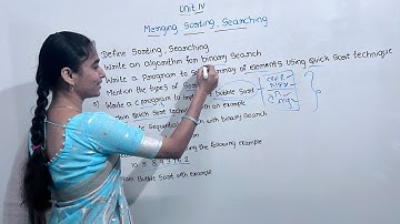 Algorithm 4th unit  search ,sorting imp questions | BCA 1st Sem | Introduction to Algorithms |KUD