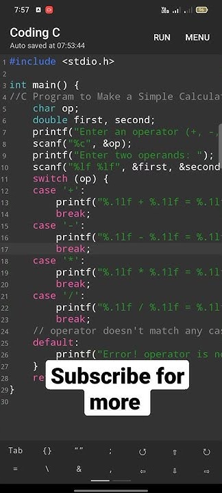 C Program to Make a Simple Calculator Using switch...case#shorts # ...