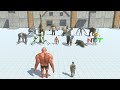 COMMANDO BO WITH HILL GIANT VS EVERY BOSSES - Animal Rebolt Battle Simulator