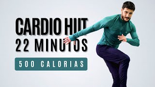 22 minutos de CARDIO HIIT ( CORPO INTEIRO ) para queimar gordura e perder barriga rápido em casa