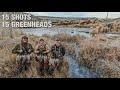 15 SHOTS, 15 GREENHEADS over Shallow Ice Hole!!! (PERFECT DUCK HUNT)