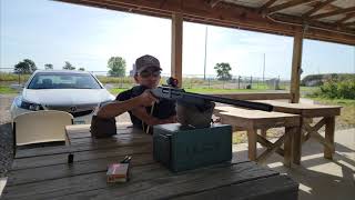 Remington 870 Slug Gun Hitting Steel At 85 Yards.