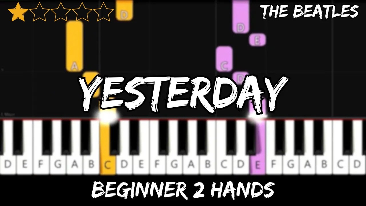 The Beatles - Yesterday - Easy Beginner Piano Tutorial - For 2 Hands ...