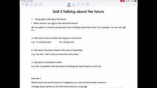 F4 Grammar Book 4B Unit 3 Future Tenses