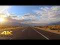 Scenic highway 395 california sunset drive 4k  relaxing desert mountain scenic driving to bishop