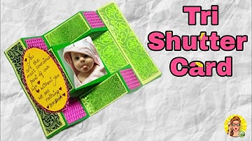 Trifold shutter card tutorial | Scrapbook card | Diy card | Card 2021