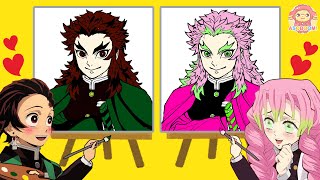 煉獄さん大大だぁ い好き な炭治郎と蜜璃 どちらが煉獄さんのことを好きか塗り絵対決で勝負 鬼滅の刃 Youtube