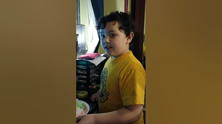 Aiden explaining fossils